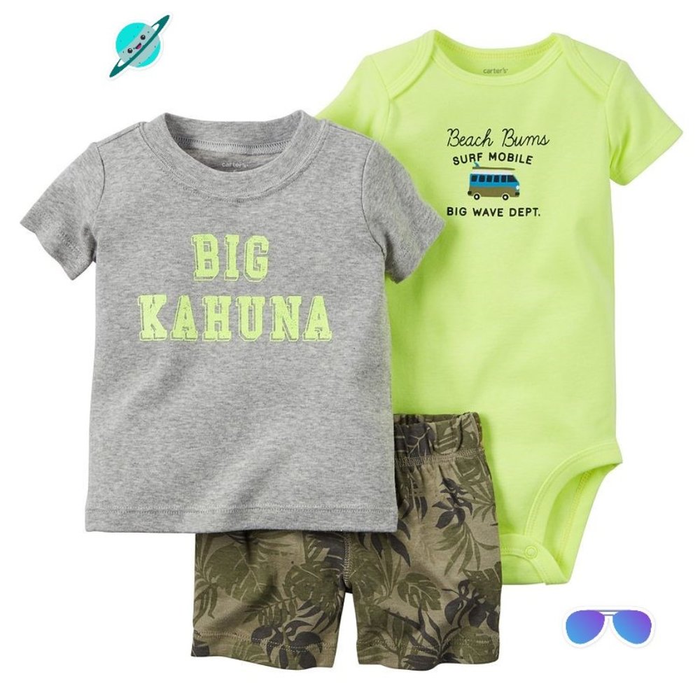 Carter's Little Boys 3 Piece Matching Outfit Set